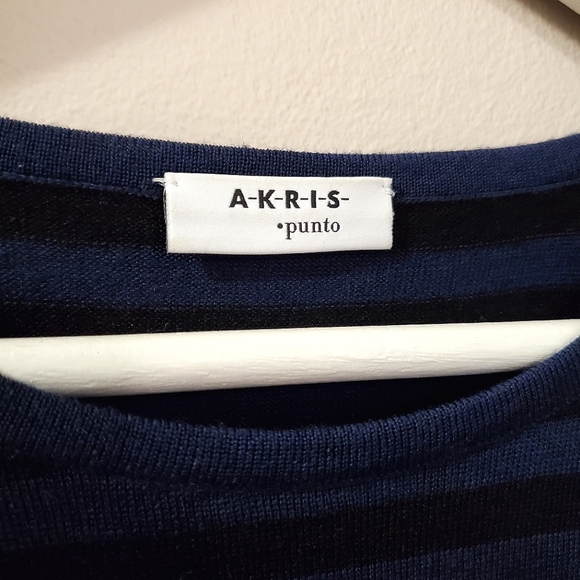 Akris Punto - Short Sleeve Knit Striped Top - Size 8 - Picture 5 of 12